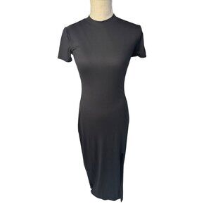Popular 21 Bodycon Black Crew Neck Short SleeveMidi Dress M